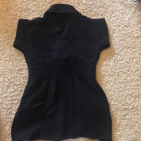 NWOT Black Shae Short-sleeve Cabled Tie Cardigan L - Picture 5 of 5